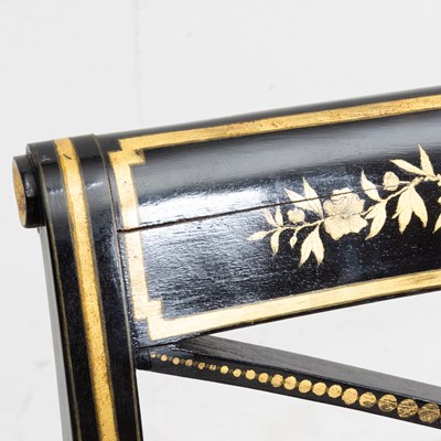 Lot 12 - Regency Style Black Painted Armchair