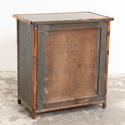 Lot 14 - Painted Bamboo Faux Bookshelf Dresser