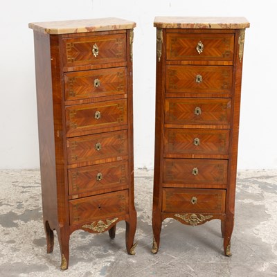 Lot 15 - Pair of Mahogany Brass Mounted Lingerie Chests