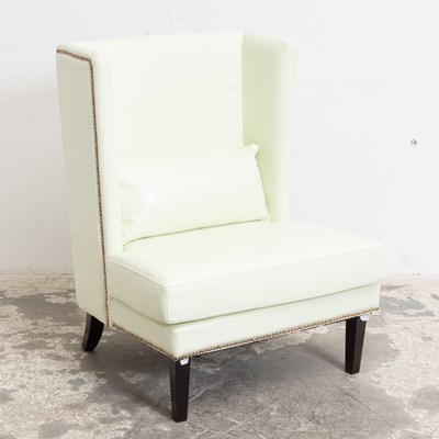 Lot 22 - Eggshell Leather Upholstered Chair