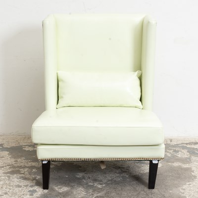 Lot 22 - Eggshell Leather Upholstered Chair