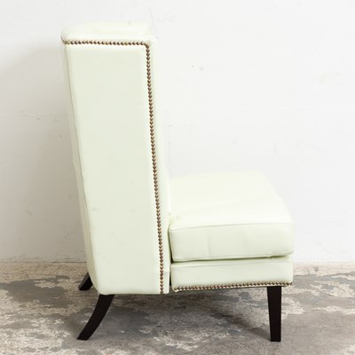 Lot 22 - Eggshell Leather Upholstered Chair