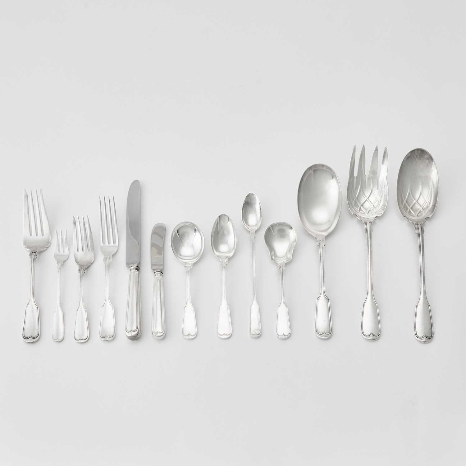 Lot 153 - Frank Smith Sterling Silver "Fiddle Thread" Pattern Flatware Service