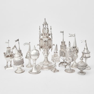 Lot 210 - Twelve Silver and Silver Plated Spice Towers