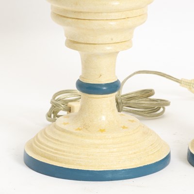 Lot 27 - Pair of Paint Decorated Urn-Form Lamps