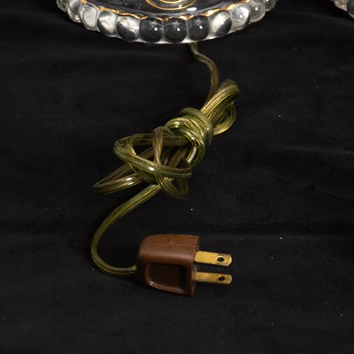 Lot 30 - Pair of Glass Luster Candlesticks