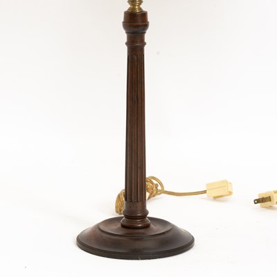 Lot 31 - Pair of George III Style Mahogany Brass Mounted Candlesticks