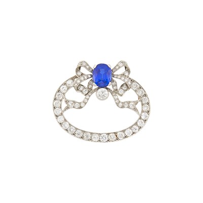 Lot 264 - Platinum, Sapphire and Diamond Brooch