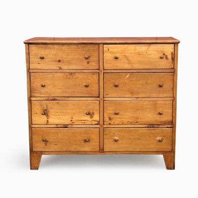 Lot 1178 - Shaker Pine Eight-drawer Double Chest
