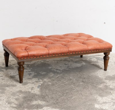 Lot 53 - Leather Upholstered Tufted Bench