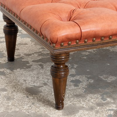 Lot 53 - Leather Upholstered Tufted Bench