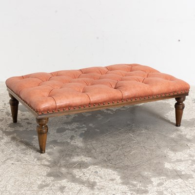 Lot 53 - Leather Upholstered Tufted Bench