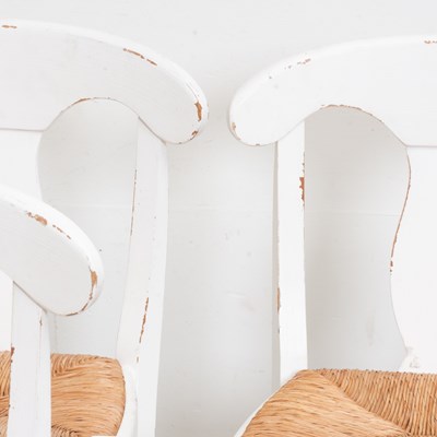 Lot 54 - Set of Seven White Painted Stools