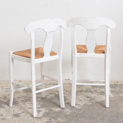 Lot 54 - Set of Seven White Painted Stools