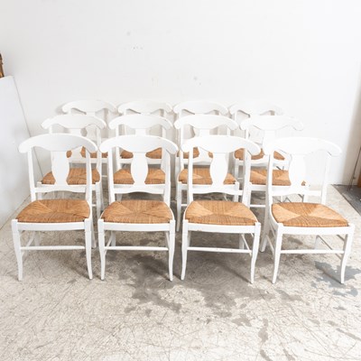 Lot 57 - Set of Twelve White Painted Dining Chairs