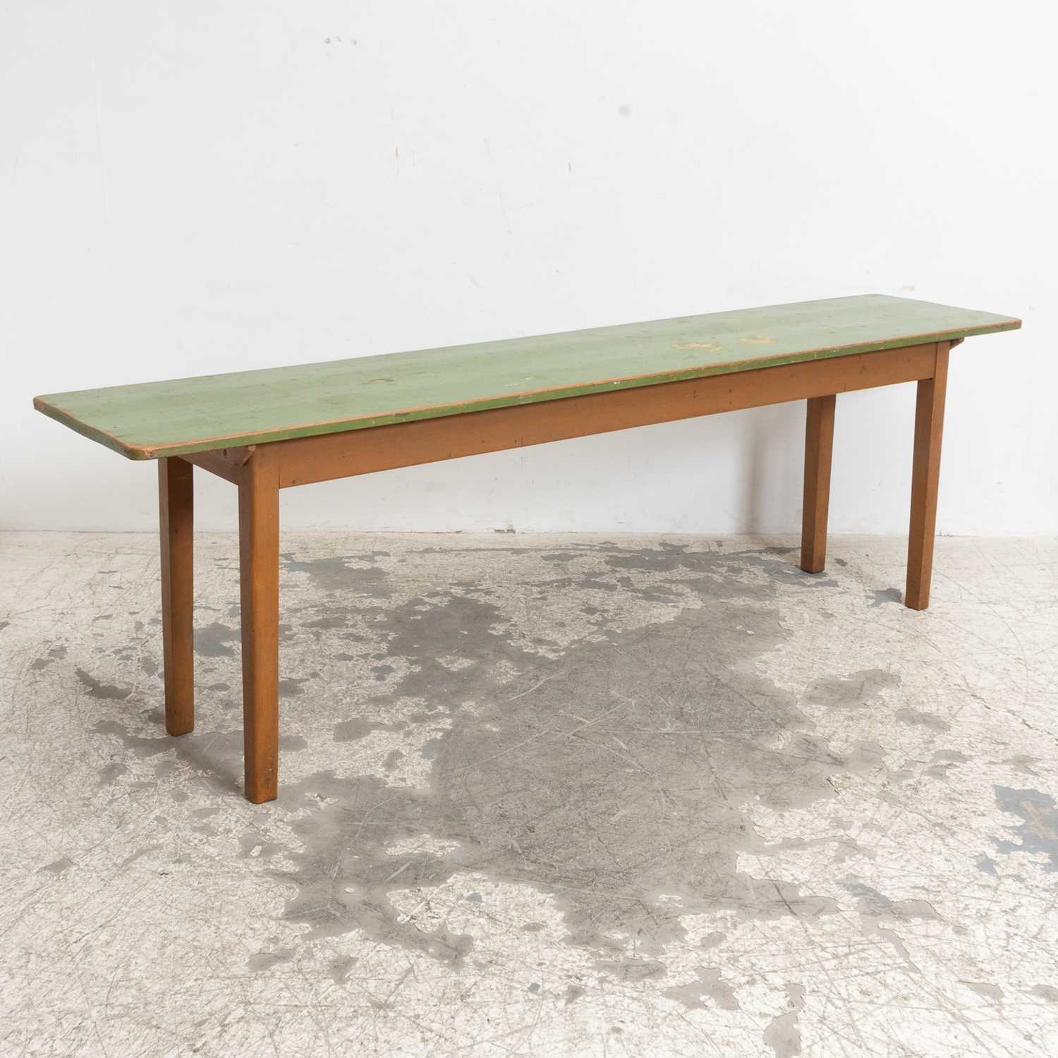 Lot 58 - Green Painted Rustic Pine Console