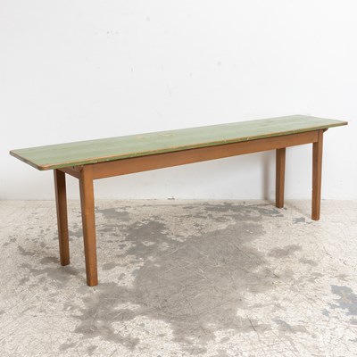 Lot 58 - Green Painted Rustic Pine Console