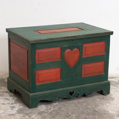 Lot 74 - Folk Art Paint Decorated Trunk on Stand