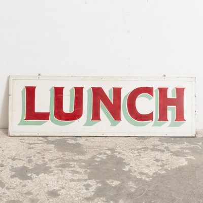 Lot 75 - Hand-Painted Wood Lunch Sign