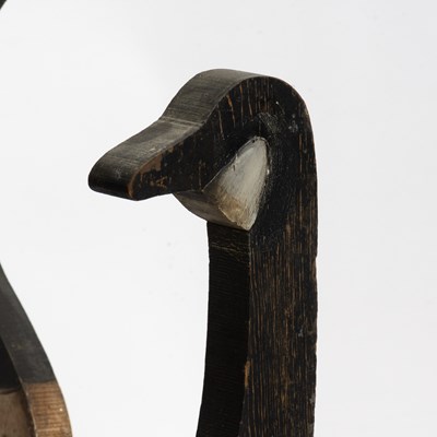 Lot 32 - Group of Four Painted Wood Geese on Stands