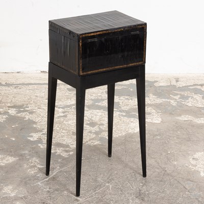 Lot 34 - Lacquered Tea Caddy on Stand