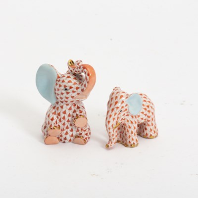 Lot 40 - Two Herend Porcelain Elephants
