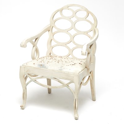 Lot 206 - Frances Elkins Painted Wood "Loop" Armchair