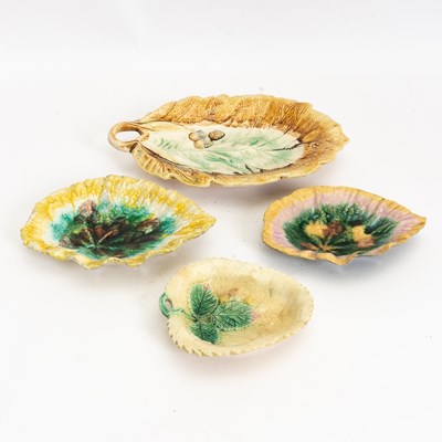 Lot 43 - Group of Majolica Four Leaf Form Dishes