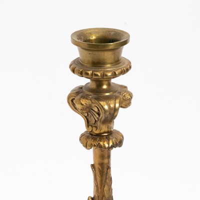 Lot 45 - Pair of Baroque Style Gilt-Metal Candlesticks