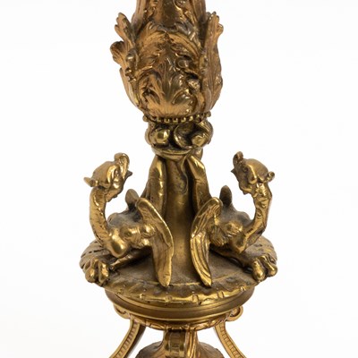 Lot 45 - Pair of Baroque Style Gilt-Metal Candlesticks