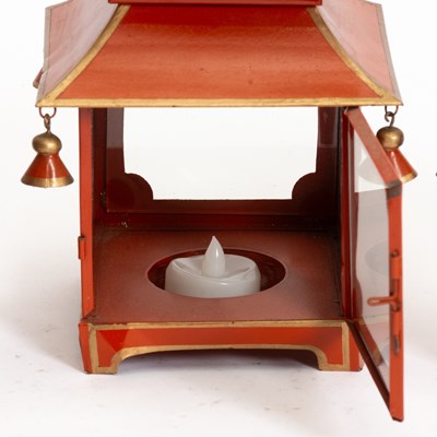 Lot 46 - Set of Three Painted Tole Lanterns