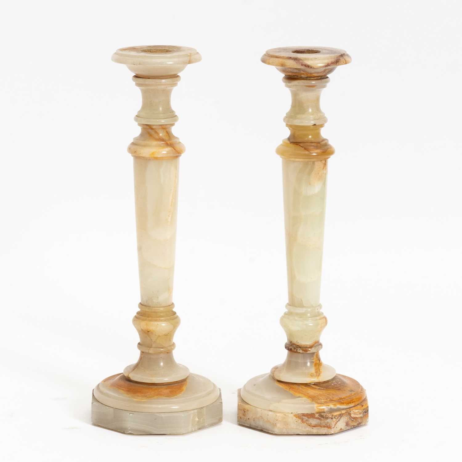 Lot 50 - Pair of Onyx Candlesticks
