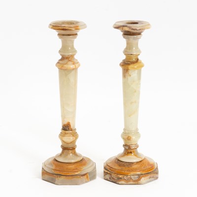 Lot 50 - Pair of Onyx Candlesticks