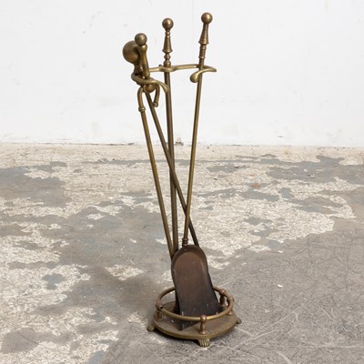 Lot 96 - Group of Brass Fireplace Tools