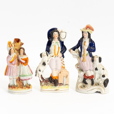Lot 100 - Group of Three Staffordshire Pottery Figures