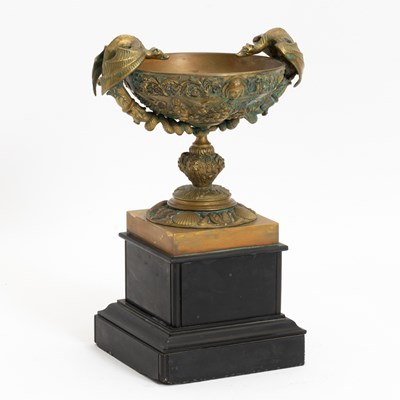 Lot 106 - Bronze Dragon Handled Footed Bowl on Stand