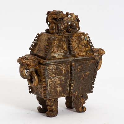 Lot 107 - Chinese Hardstone Wedding Box