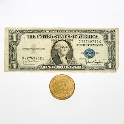 Lot 12 - 1894 Midwinter Expo Box & Series 1935-D Andrea Doria Silver Certificate