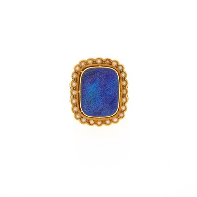 Lot 1041 - Gold, Lapis and Split Pearl Ring