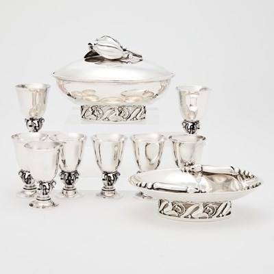 Lot 239 - Set of Eight Georg Jensen Sterling Silver Cordials