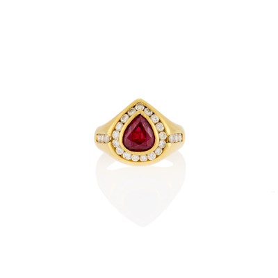 Lot 1193 - Gold, Ruby and Diamond Ring