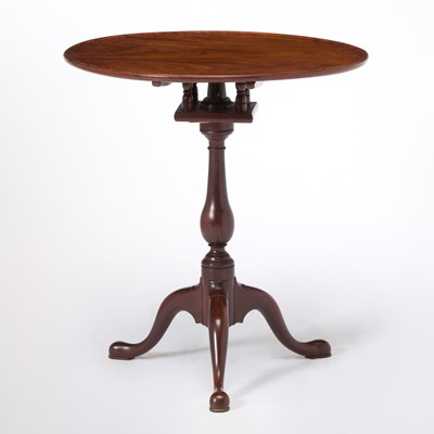 Lot 144 - Queen Anne Style Mahogany Tilt-Top Tea Table