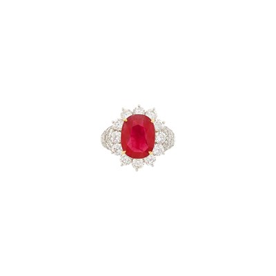 Lot 136 - Platinum, Ruby and Diamond Ring