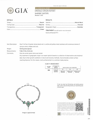 Lot 1078 - Antique Silver, Gold, Emerald, Diamond and Natural Pearl Swag Necklace and Pair of Pendant-Earrings