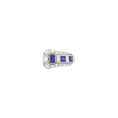 Lot 160 - Platinum, Sapphire and Diamond Ring