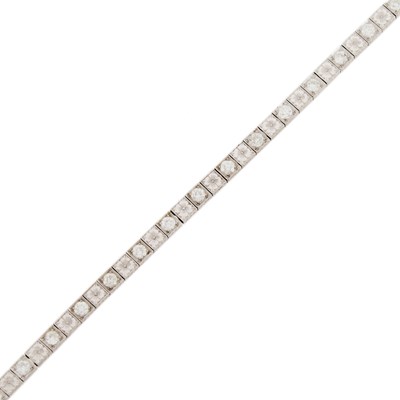 Lot 2117 - Platinum and Diamond Line Bracelet