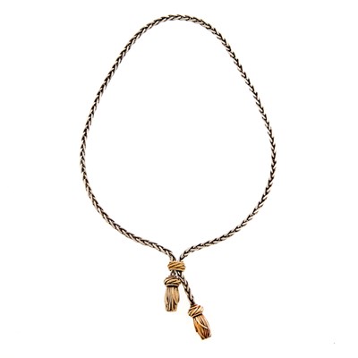 Lot 2289 - Hermès Sterling Silver and Gold Tassel Necklace