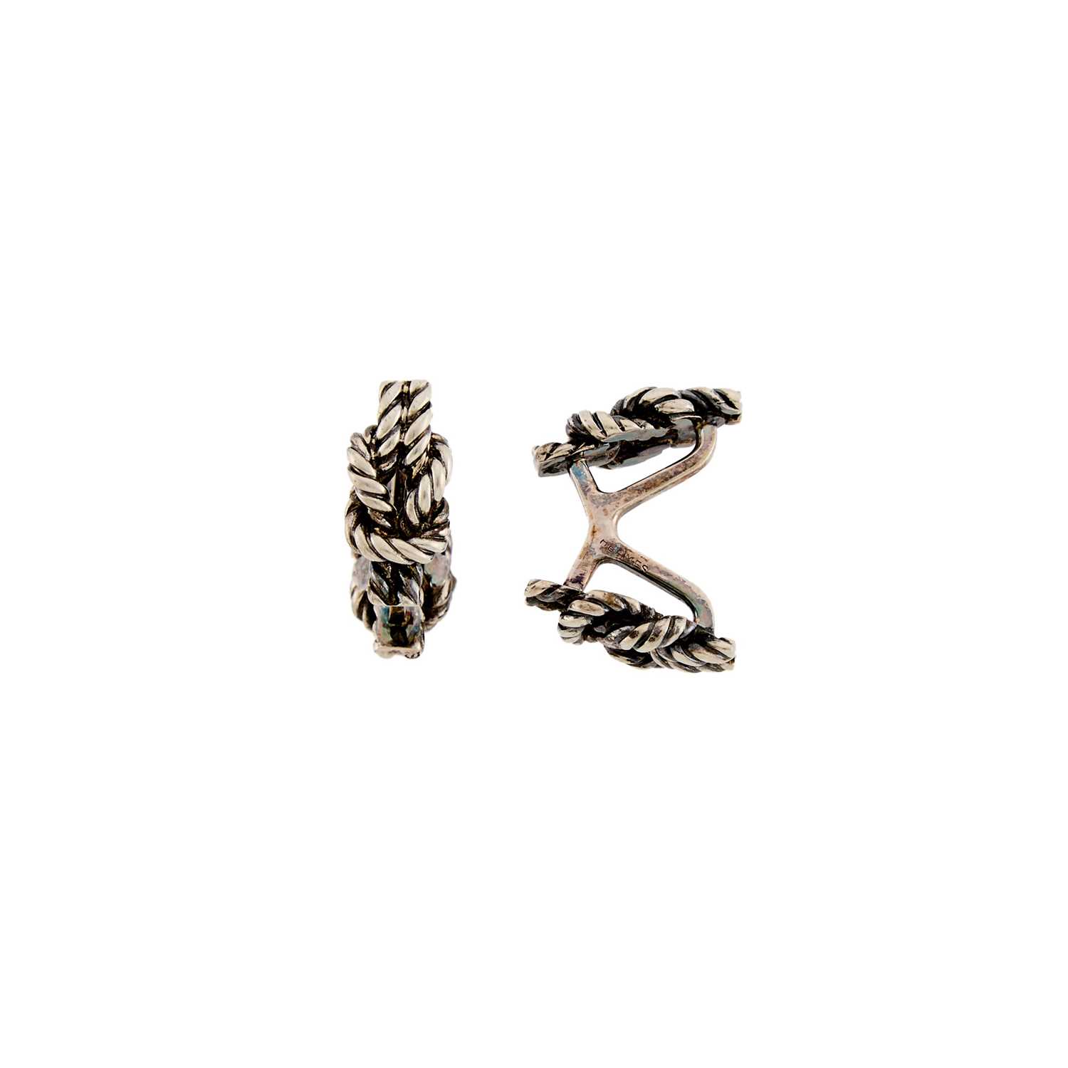 Lot 2176 - Hermès Pair of Sterling Silver Cufflink, France