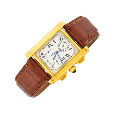 Lot 82 - Cartier Gentleman's Gold 'Tank Francaise' Chronograph Wristwatch, Ref. 1830