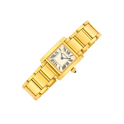 Lot 65 - Cartier Gold 'Tank Francaise' Wristwatch, Ref. 2385